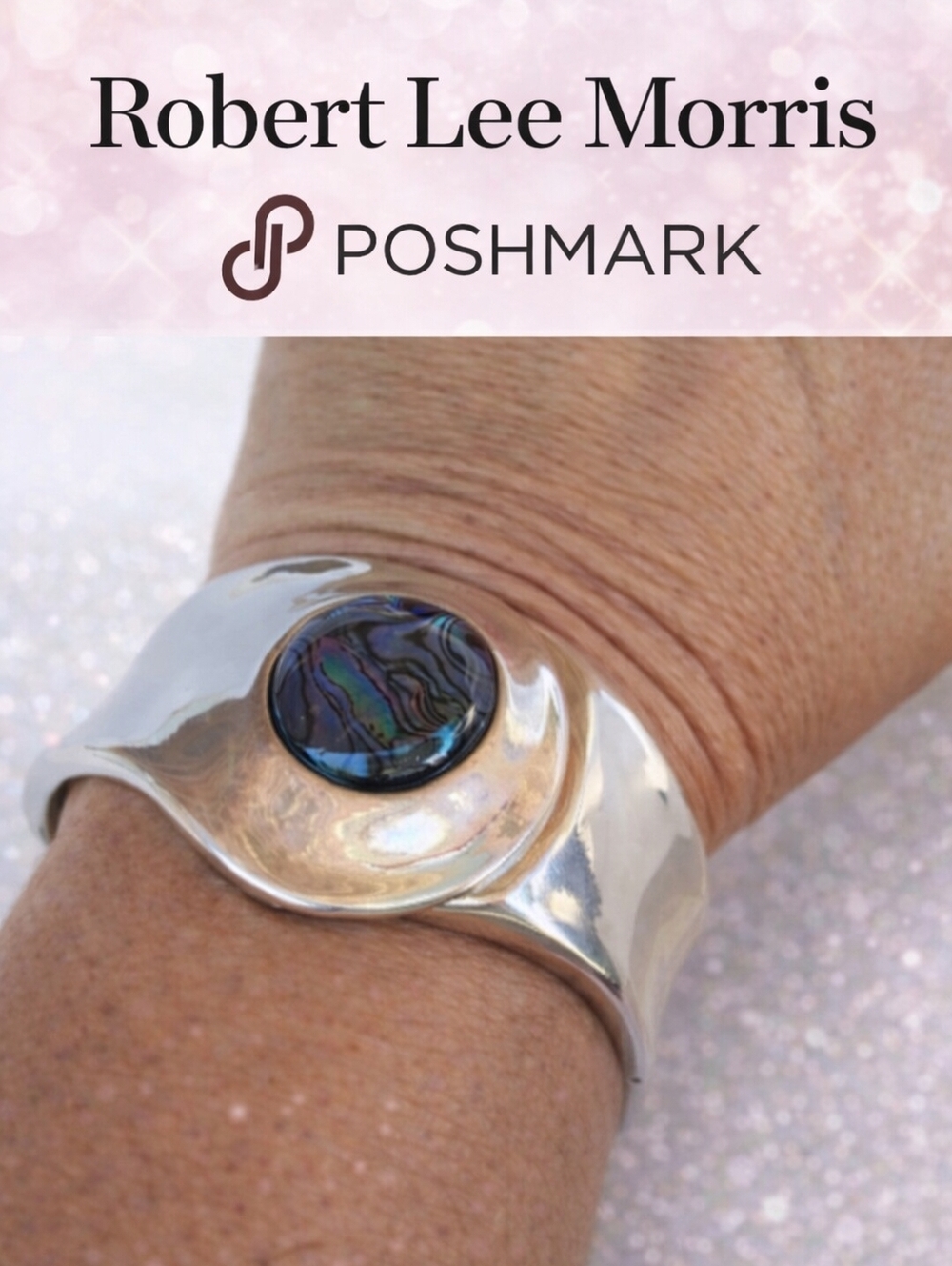 Robert Lee Morris  Silver Abalone cuff NWT‎